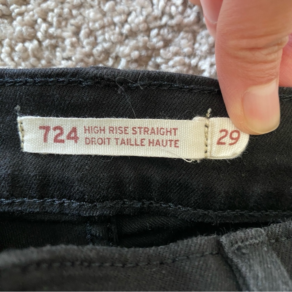 Levi's Women's Straight Leg Jeans - Black - Picture 10 of 16